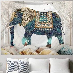 Floral Indie Elephant Hippie Tapestry Wall Tapestry Bedspread/Indoor HippieDecor
